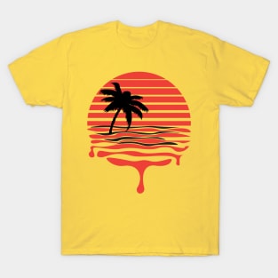 Retro Red Dripping Sunset T-Shirt